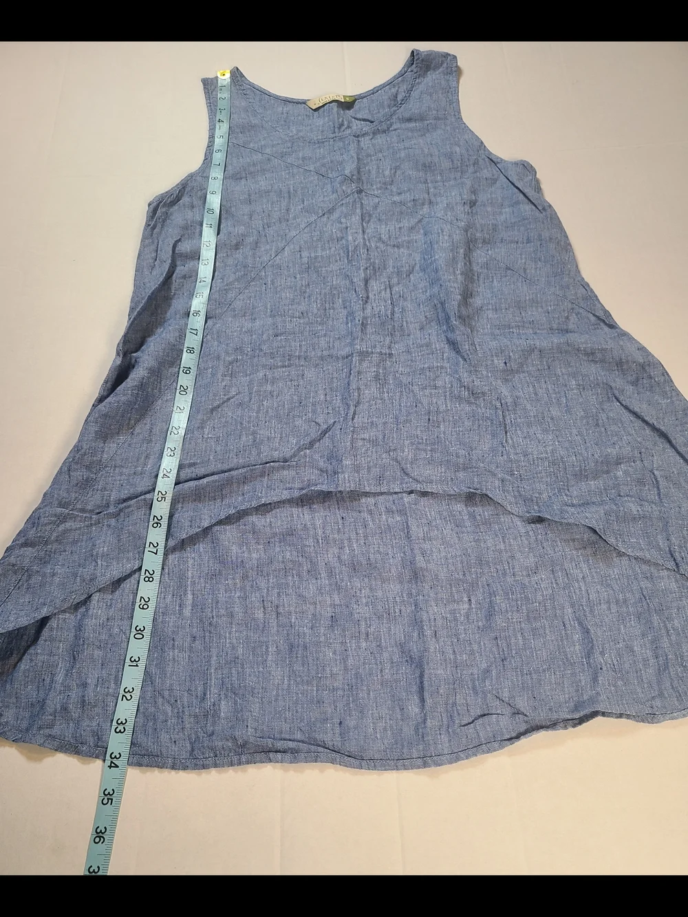 Chalet Womens Stylish Chic Sleeveless Blue High-Low Linen Tunic Size Small EUC - Picture 9 of 11
